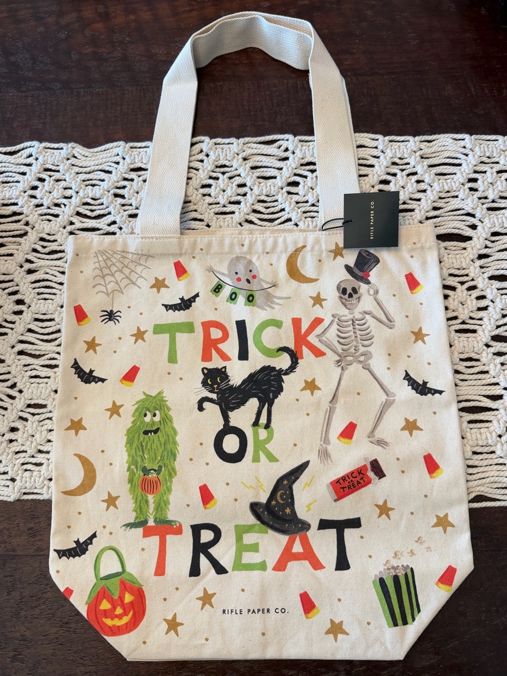 Rifle Paper Co. Trick Or Treat Canvas Halloween Tote Bag - New With Tags